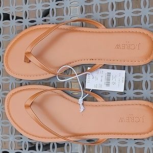 New J Crew tan flip flops